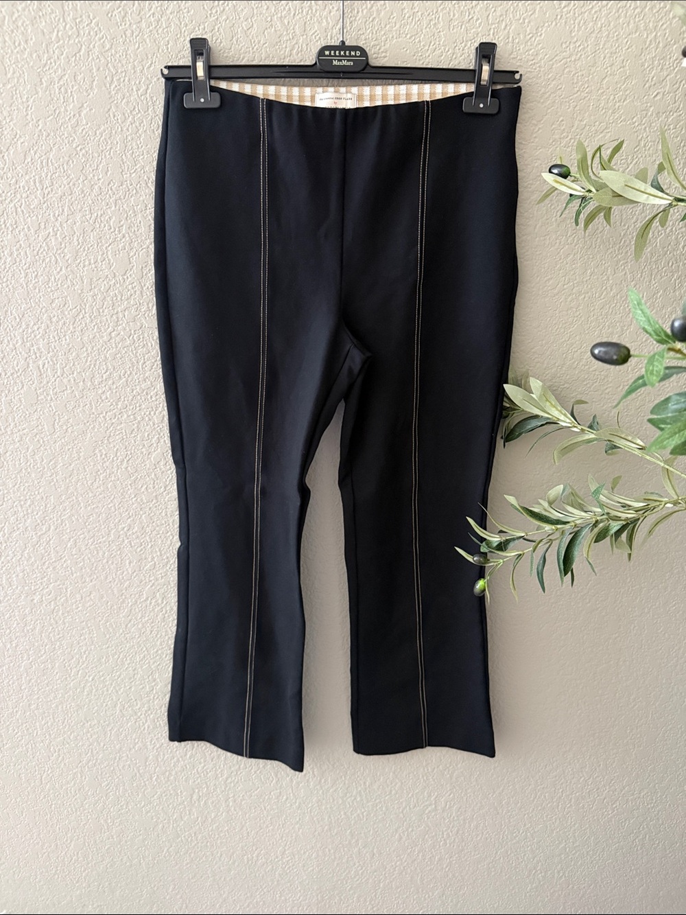 Anthropologie Essential Crop Flare Pants Black Size M - Picture 5 of 8